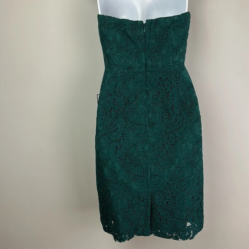 NEW J. Crew Cathleen Dress Green Leavers Lace Size 2 Strapless Prom Bridesmaid